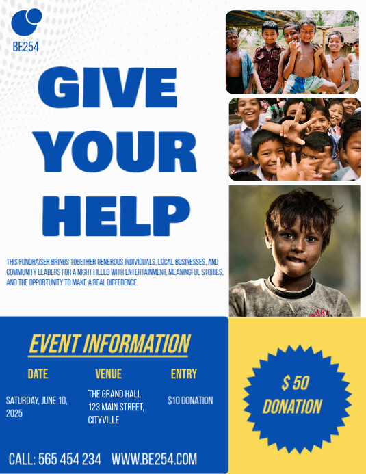 White Professional Charity Flyer (us Letter) template