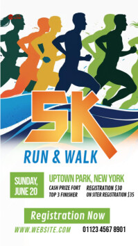 White Professional  Charity Walk Event Poster Instagram Story template
