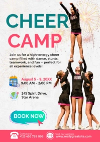 White Professional Cheer Camp Event Promotion Flyer Template A4