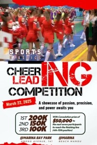 White Professional Cheerdance  Poster Póster template