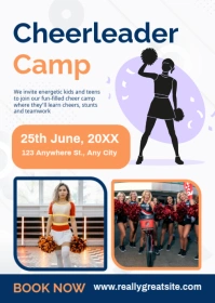White Professional  Cheerleader Camp Event Flyer Template A6