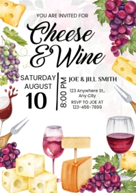 White Professional Cheese And Wine  A4 template