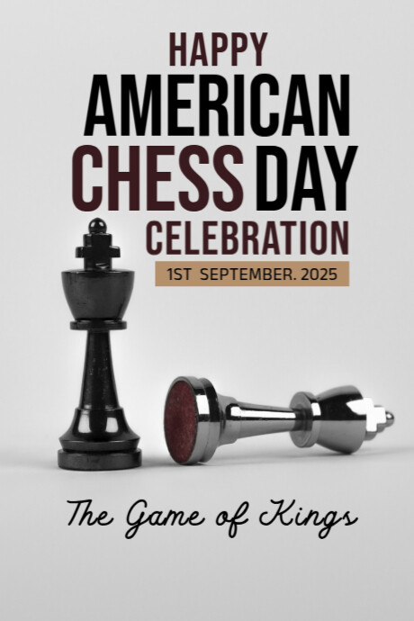 White Professional Chess Day Tumblr Graphic template