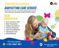 White Professional Child Care Medium Rectangle template