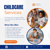 สีขาว White Professional Childcare Services Instagram Post Instagram Post Template