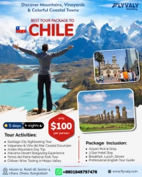 White Professional Chile Tour Package Poster Design Template Instagram Portrait
