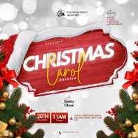 White Professional Christmas Carol, Carol Night Flyer, Church Concert, Festive Music Event, Holiday Instagram Post template