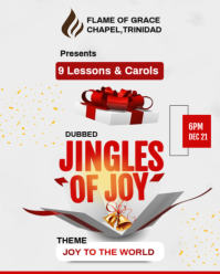 White Professional Christmas Carol Flyer Design  Instagram Portrait template