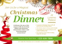 White Professional Christmas Dinner Postcard Postal template