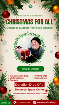 White Professional Christmas Donate Homeless 2025 Instagram Story template