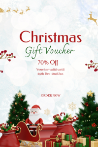 Wit Christmas Gift Voucher Poster Template