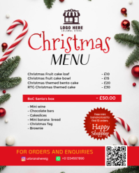 White Professional Christmas Menu Flyer  Instagram Portrait template