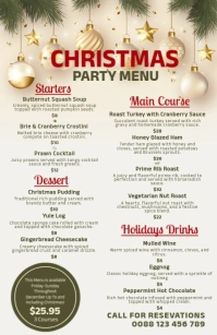new year menu, special menu,christmas menu Tabloid template