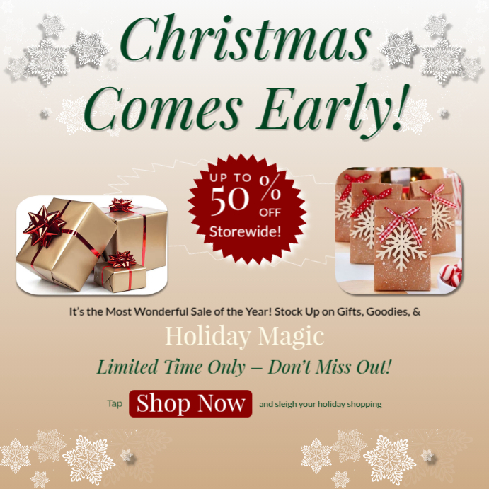 White Professional Christmas Sale Instagram Post Template | PosterMyWall