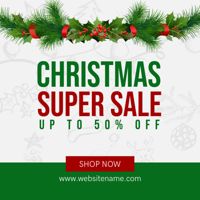 White Professional Christmas Sale Instagram Post Template | PosterMyWall