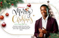 White Professional Christmas Wishes Greeting Card, Church Christmas Greetings, Merry Christmas Happy Tabloid template
