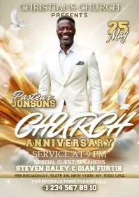 White Professional Church Anniversary A5 Video template