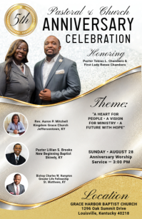 White Church Anniversary Celebration แทบลอยด์ Template