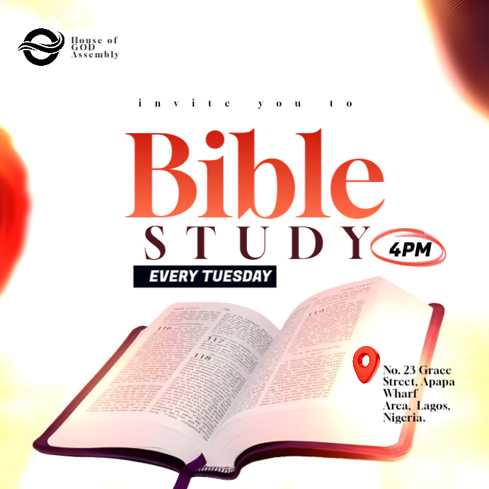 White Professional Church Bible Study  Instagram Post template