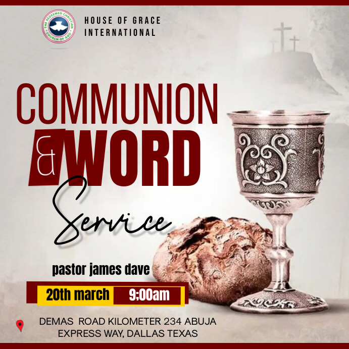 White Professional Church Communion Instagra Template | PosterMyWall