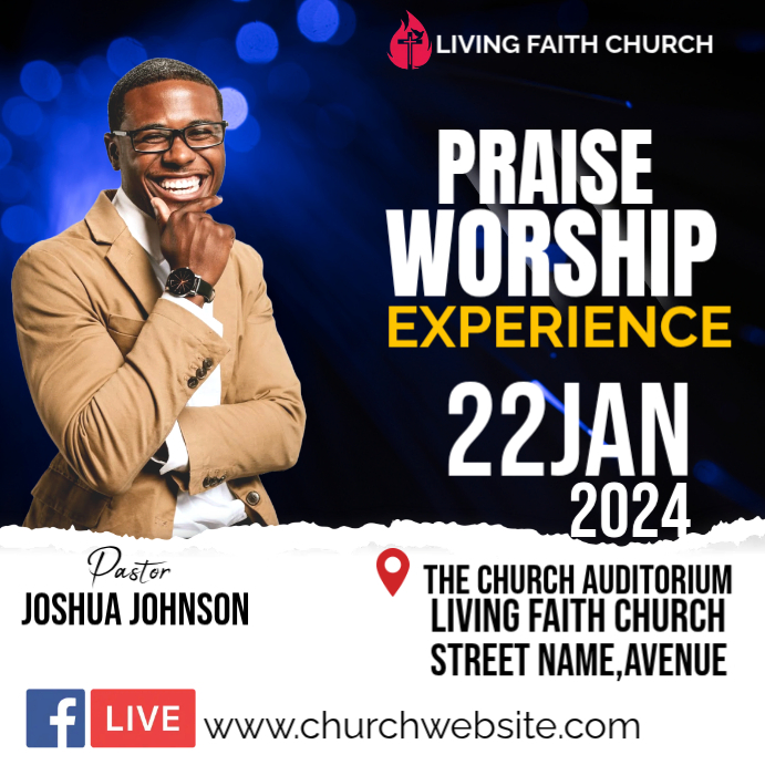 White Church Event Instagram Ad Template | PosterMyWall