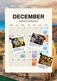Modèle Blanc Church Events Schedule A4 | PosterMyWall