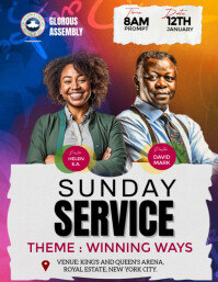 White Professional Church  Flyer (us Letter) template