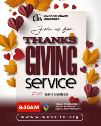 Hvid Thanksgiving Service Instagram Portrait Template
