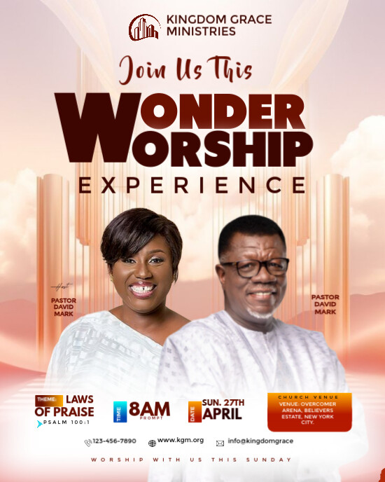 White Professional Church Flyers  Instagram Portrait template