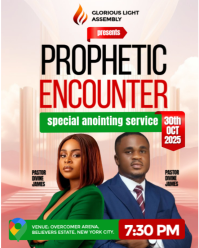 White Prophetic Encounter Church Service Instagram Portrait Template