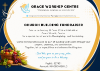 White Professional Church Fundraiser A6 template