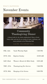 White Church Newsletter เรื่องราวบน Instagram Template - Page 3