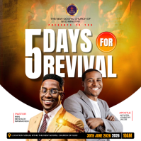 White Professional Church Revival Event Square template
