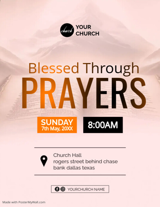White Professional Church Service Flyer (us Letter) template