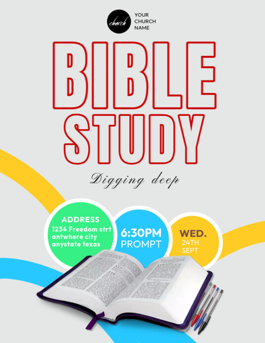 White Professional Church Service Flyer (us Letter) Pamflet (VSA Brief) template
