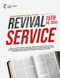 White Professional Church Service Flyer (us Letter) template
