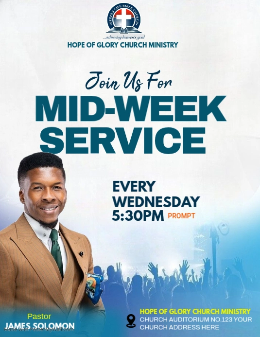 Modèle Blanc Church Service Prospectus | PosterMyWall