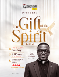 White Professional Church Service Flyer template