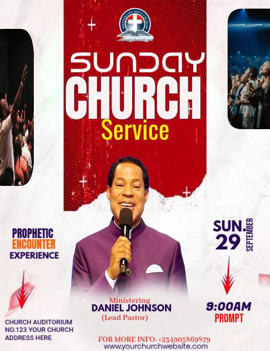 White Church Service Flyers Template | PosterMyWall