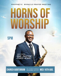 White Professional Church Service Flyer Instagram Portrait template