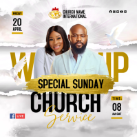 White Professional Church Service Instagram Post template