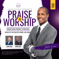 White Professional Church Service Instagram Post template