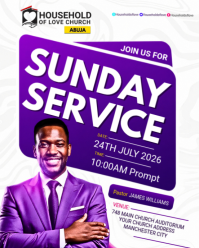 Blanc Church Service Instagram Portrait Template