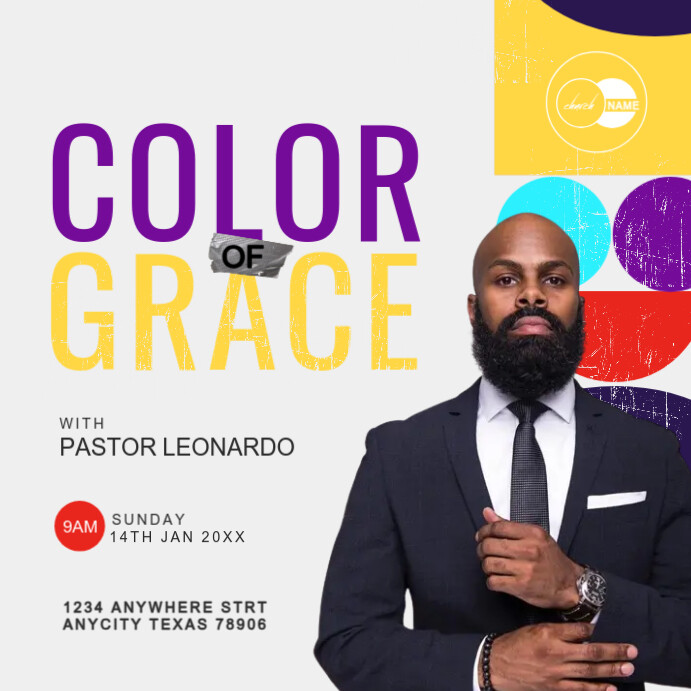 White Professional Church Service Instagram Post template