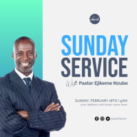 White Professional Church Service Instagram Post template