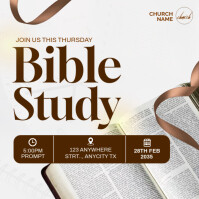White Bible Study Event Wpis na Instagrama Template