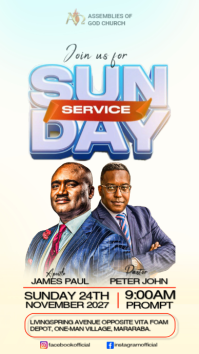White Church Service Instagram Story Template