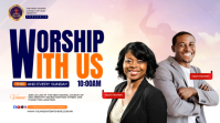 White Professional Church Service Promotion Digital Display template