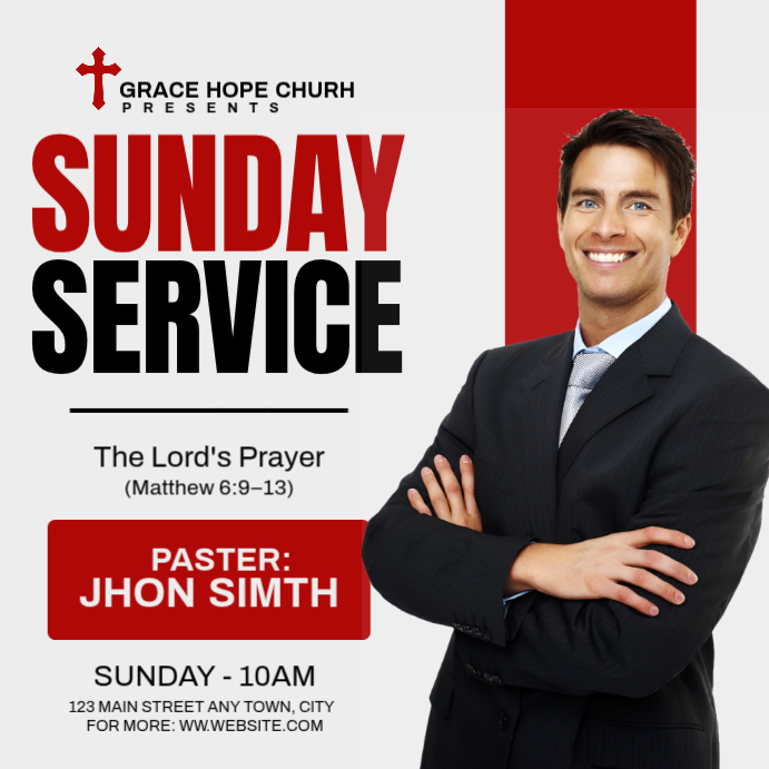 Church Service Instagram Ad Template | PosterMyWall