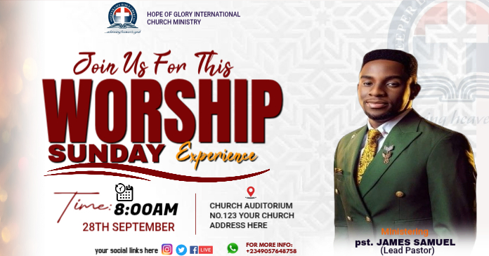 Church Worship Event Template | PosterMyWall